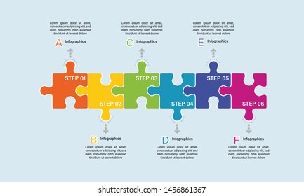 Infographic design template can be used for workflow layout, diagram, number options, web design. Infographic business concept with 6 option, parts, steps or processes. Abstract background.