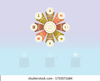 Plantilla de diseño infográfico. Se puede utilizar para diseño de flujo de trabajo, diagrama, banner, diseño web. 