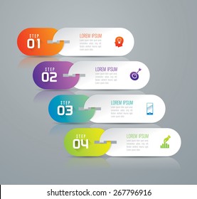 Infographic design template can be used for workflow layout, diagram, number options, web design. Infographic business concept with 4 options, parts, steps or processes. Abstract background.