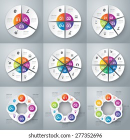 Infographic design template can be used for workflow layout, diagram, number options, web design. Infographic business concept with options, parts, steps or processes. Abstract background.