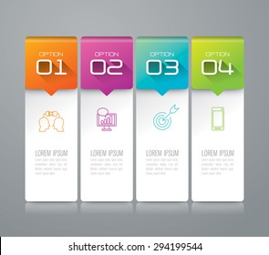 Infographic design template can be used for workflow layout, diagram, number options, web design. Infographic business concept with 4 options, parts, steps or processes. Abstract background.