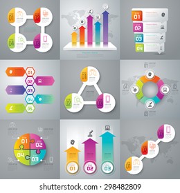 Infographic design template can be used for workflow layout, diagram, number options, web design. Business concept with 3, 4, 5 options, parts, steps or processes. Abstract background.