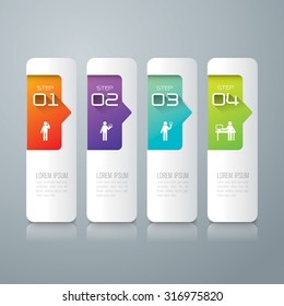 Infographic design template can be used for workflow layout, diagram, number options, web design. Infographic business concept with 4 options, parts, steps or processes. Abstract background.