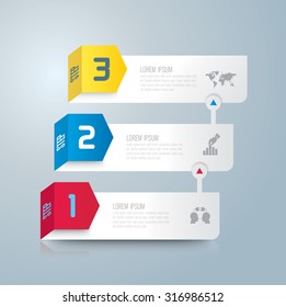 Infographic design template can be used for workflow layout, diagram, number options, web design. Infographic business concept with 3 options, parts, steps or processes. Abstract background.