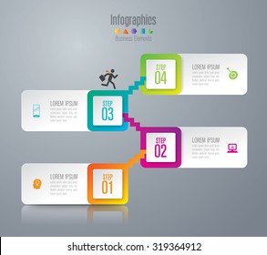 Infographic design template can be used for workflow layout, diagram, number options, web design. Infographic business concept with 4 options, parts, steps or processes. Abstract background.