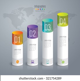 Infographic design template can be used for workflow layout, diagram, number options, web design. Infographic business concept with 4 options, parts, steps or processes. Abstract background.