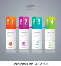 Infographic design template can be used for workflow layout, diagram, number options, web design. Infographic business concept with 4 options, parts, steps or processes. Abstract background.