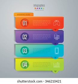Infographic design template can be used for workflow layout, diagram, number options, web design. Infographic business concept with 4 options, parts, steps or processes. Abstract background.