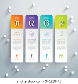 Infographic design template can be used for workflow layout, diagram, number options, web design. Infographic business concept with 4 options, parts, steps or processes. Abstract background.