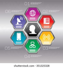 Infographic design template can be used for workflow layout, diagram, number options, web design.