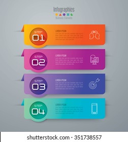 La plantilla de diseño gráfico puede utilizarse para diseño de flujo de trabajo, diagrama, opciones de número, diseño web. Concepto de negocio infográfico con 4 opciones, piezas, pasos o procesos. Antecedentes abstractos.