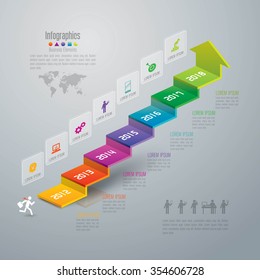 Infographic design template can be used for workflow layout, diagram, number options, web design. Infographic business concept with 7 options, parts, steps or processes. Abstract background.