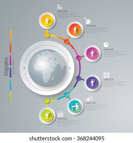 Infographic design template can be used for workflow layout, diagram, number options, web design. Infographic business concept with 6 options, parts, steps or processes. Abstract background.