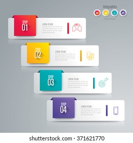 Infographic design template can be used for workflow layout, diagram, number options, web design. Infographic business concept with 4 options, parts, steps or processes. Abstract background.