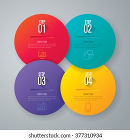 Infographic design template can be used for workflow layout, diagram, number options, web design. Infographic business concept with 4 options, parts, steps or processes. Abstract background.