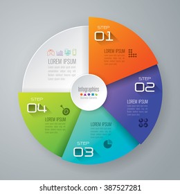Infographic design template can be used for workflow layout, diagram, number options, web design. Infographic business concept with 4 options, parts, steps or processes. Abstract background.