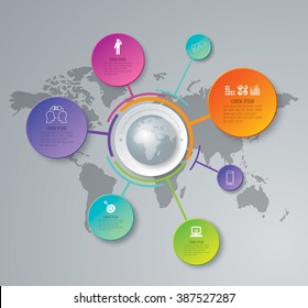 Infographic design template can be used for workflow layout, diagram, number options, web design. Infographic business concept with 5 options, parts, steps or processes. Abstract background.