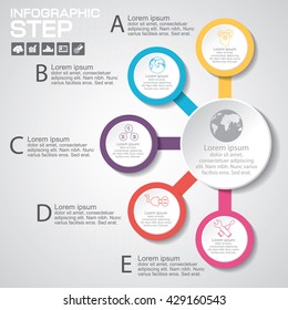 Infographic design template can be used for workflow layout, diagram, number options, web design.