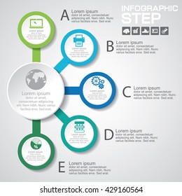 La plantilla de diseño gráfico puede utilizarse para diseño de flujo de trabajo, diagrama, opciones de número, diseño web.
