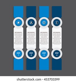 Infographic design template can be used for workflow layout, diagram, number options, web design. Business concept, parts, steps or processes. Abstract background.