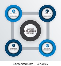 Infographic design template can be used for workflow layout, diagram, number options, web design. Business concept, parts, steps or processes. Abstract background.