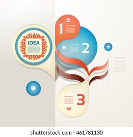 Infographic design template can be used for workflow layout, diagram, number options, web design. Infographic business concept with 3 options, parts, steps or processes. Abstract background.