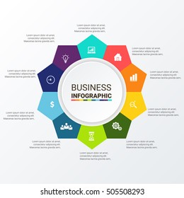 Infographic design template can be used for workflow layout, diagram, number options, web design. Business concept with options, parts, steps or processes. Abstract background.