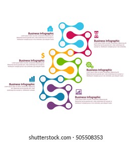 Infographic design template can be used for workflow layout, diagram, number options, web design. Business concept with options, parts, steps or processes. Abstract background.