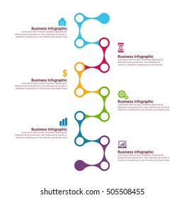 Infographic design template can be used for workflow layout, diagram, number options, web design. Business concept with options, parts, steps or processes. Abstract background.