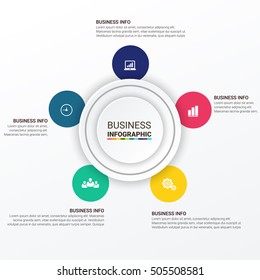 Infographic design template can be used for workflow layout, diagram, number options, web design. Business concept with options, parts, steps or processes. Abstract background.