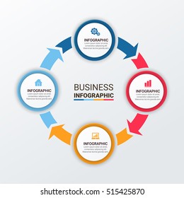 Infographic design template can be used for workflow layout, diagram, number options, web design. Infographic business concept, parts, steps or processes. Abstract background.