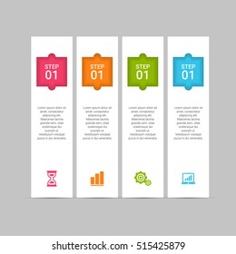 Infographic design template can be used for workflow layout, diagram, number options, web design. Infographic business concept, parts, steps or processes. Abstract background.