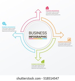 Infographic design template can be used for workflow layout, diagram, number options, web design. Infographic business concept options, parts, steps or processes. Abstract background.