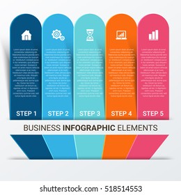 Infographic design template can be used for workflow layout, diagram, number options, web design. Infographic business concept options, parts, steps or processes. Abstract background.