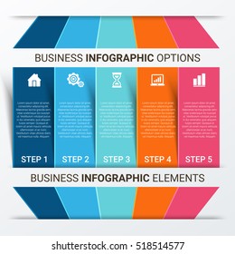 Infographic design template can be used for workflow layout, diagram, number options, web design. Infographic business concept options, parts, steps or processes. Abstract background.