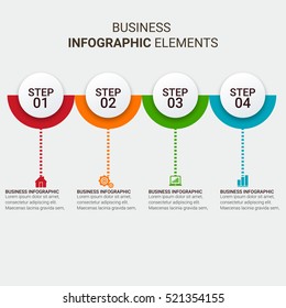 Infographic design template can be used for workflow layout, diagram, number options, web design. Infographic business concept, parts, steps or processes. Abstract background.