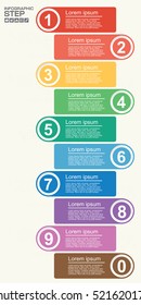 Infographic design template can be used for workflow layout, diagram, number options, web design. Infographic business concept with 10 options, parts, steps or processes. Abstract background.