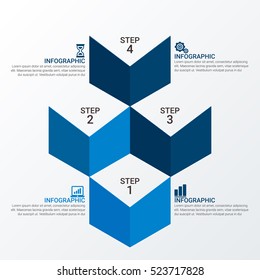 Infographic design template can be used for workflow layout, diagram, number options, web design. Infographic business concept, parts, steps or processes. Abstract background.