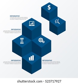 Infographic design template can be used for workflow layout, diagram, number options, web design. Infographic business concept, parts, steps or processes. Abstract background.