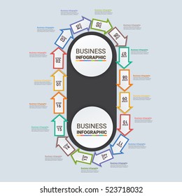 Infographic design template can be used for workflow layout, diagram, number options, web design. Infographic business concept, parts, steps or processes. Abstract background.