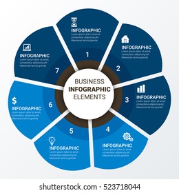 Infographic design template can be used for workflow layout, diagram, number options, web design. Infographic business concept, parts, steps or processes. Abstract background.