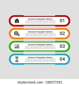 Infographic design template can be used for workflow layout, diagram, number options, web design. Infographic business concept with options, parts, steps or processes. Abstract background.