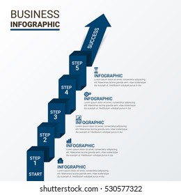 Infographic design template can be used for workflow layout, diagram, number options, web design. Infographic business concept with options, parts, steps or processes. Abstract background.