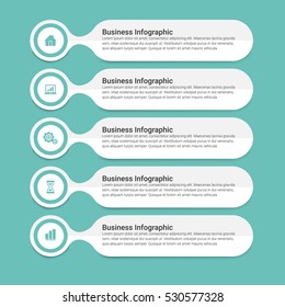 Infographic design template can be used for workflow layout, diagram, number options, web design. Infographic business concept with options, parts, steps or processes. Abstract background.