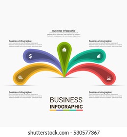 Infographic design template can be used for workflow layout, diagram, number options, web design. Infographic business concept with options, parts, steps or processes. Abstract background.