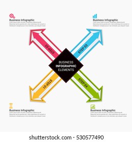 Infographic design template can be used for workflow layout, diagram, number options, web design. Infographic business concept with options, parts, steps or processes. Abstract background.