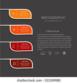Infographic design template can be used for workflow layout, diagram, number options, web design. Infographic business concept with 4 options, parts, steps or processes. Abstract background.