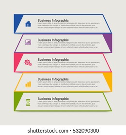 Infographic design template can be used for workflow layout, diagram, number options, web design. Infographic business concept with options, parts, steps or processes. Abstract background.