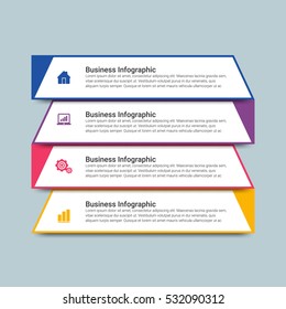 Infographic design template can be used for workflow layout, diagram, number options, web design. Infographic business concept with options, parts, steps or processes. Abstract background.