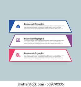 Infographic design template can be used for workflow layout, diagram, number options, web design. Infographic business concept with options, parts, steps or processes. Abstract background.